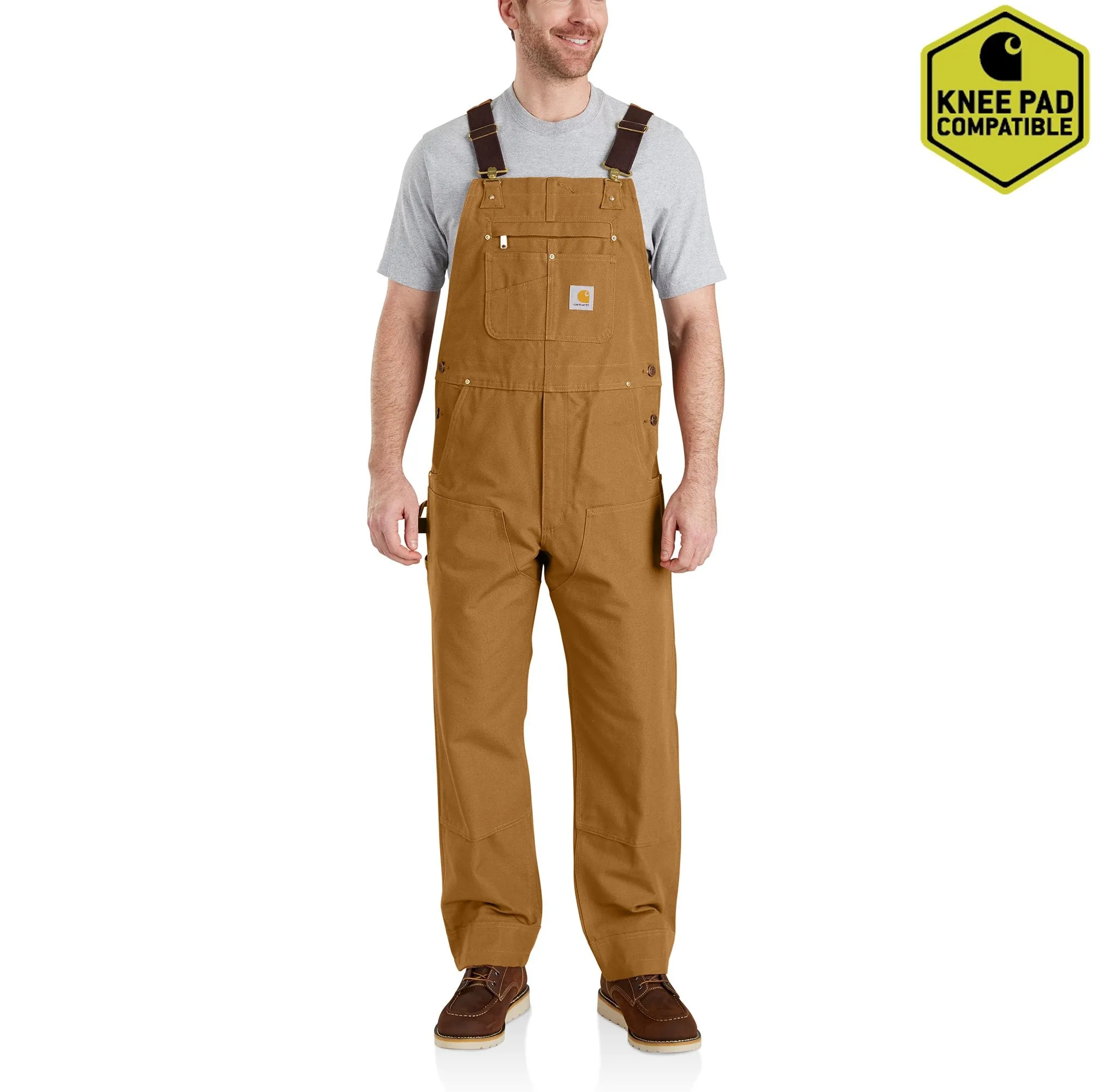 102776 BRN - DUCK BIB UNLINED OVERALLS