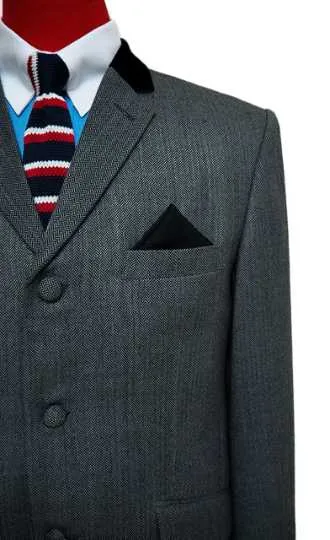 60s Mod Style Herringbone Tweed Suit