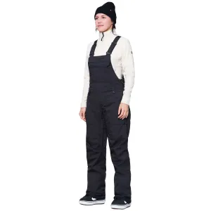 686 Womens Black Magic Insulated Bib Snowboard Pants - Black Geo Jacquard