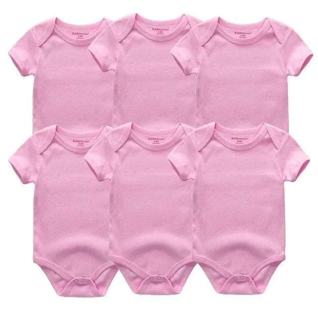 6pcs/lot 100%Cotton Baby Bodysuit Newborn Short Sleeve Overalls Toddler Boy Girl Jumpsuit clothes Body Baby Suits sets