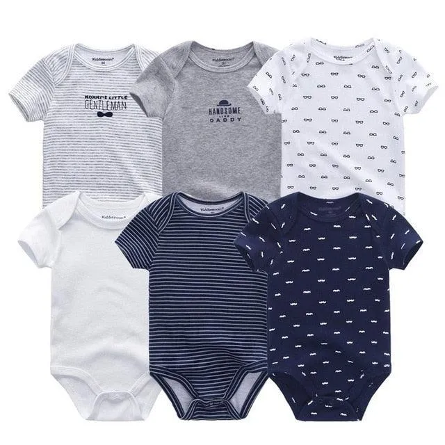 6pcs/lot 100%Cotton Baby Bodysuit Newborn Short Sleeve Overalls Toddler Boy Girl Jumpsuit clothes Body Baby Suits sets