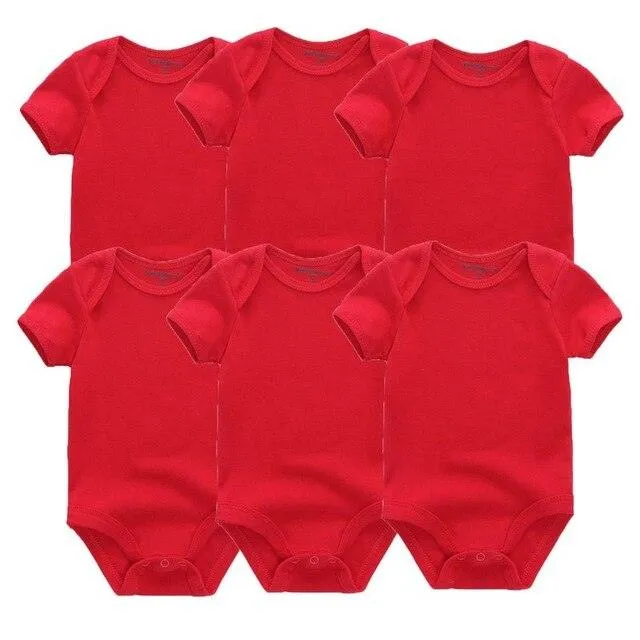 6pcs/lot 100%Cotton Baby Bodysuit Newborn Short Sleeve Overalls Toddler Boy Girl Jumpsuit clothes Body Baby Suits sets