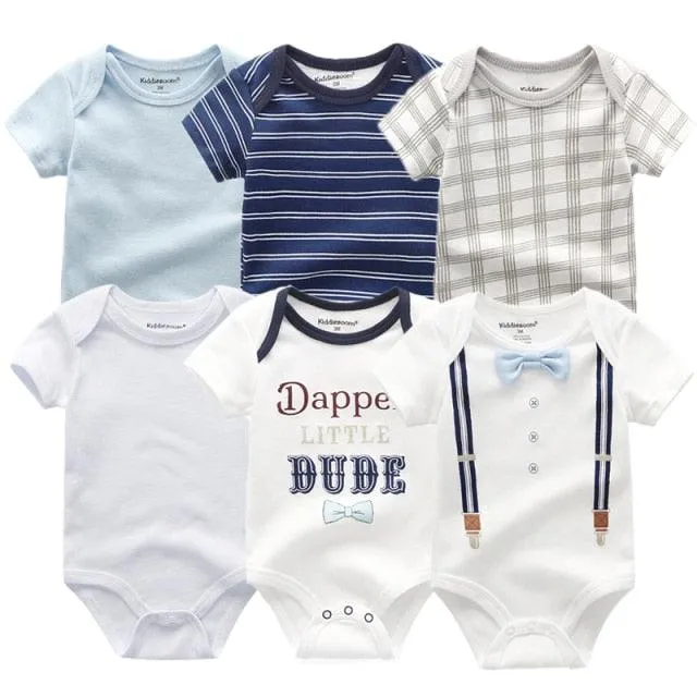 6pcs/lot 100%Cotton Baby Bodysuit Newborn Short Sleeve Overalls Toddler Boy Girl Jumpsuit clothes Body Baby Suits sets