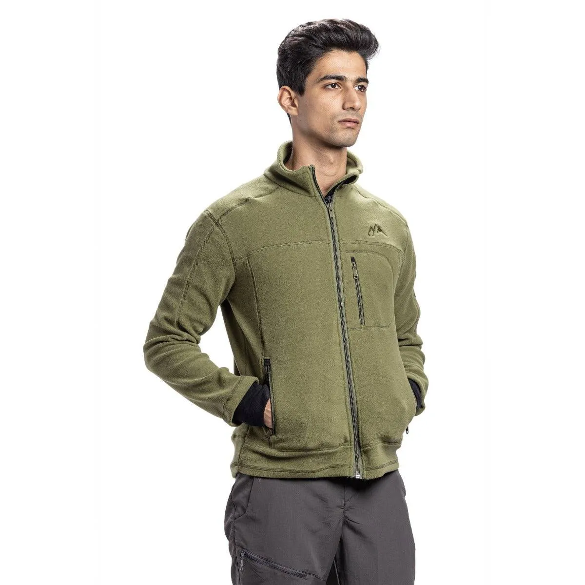 Anti-Pilling Fleece Winter Jacket and Windcheater - Pseude Green