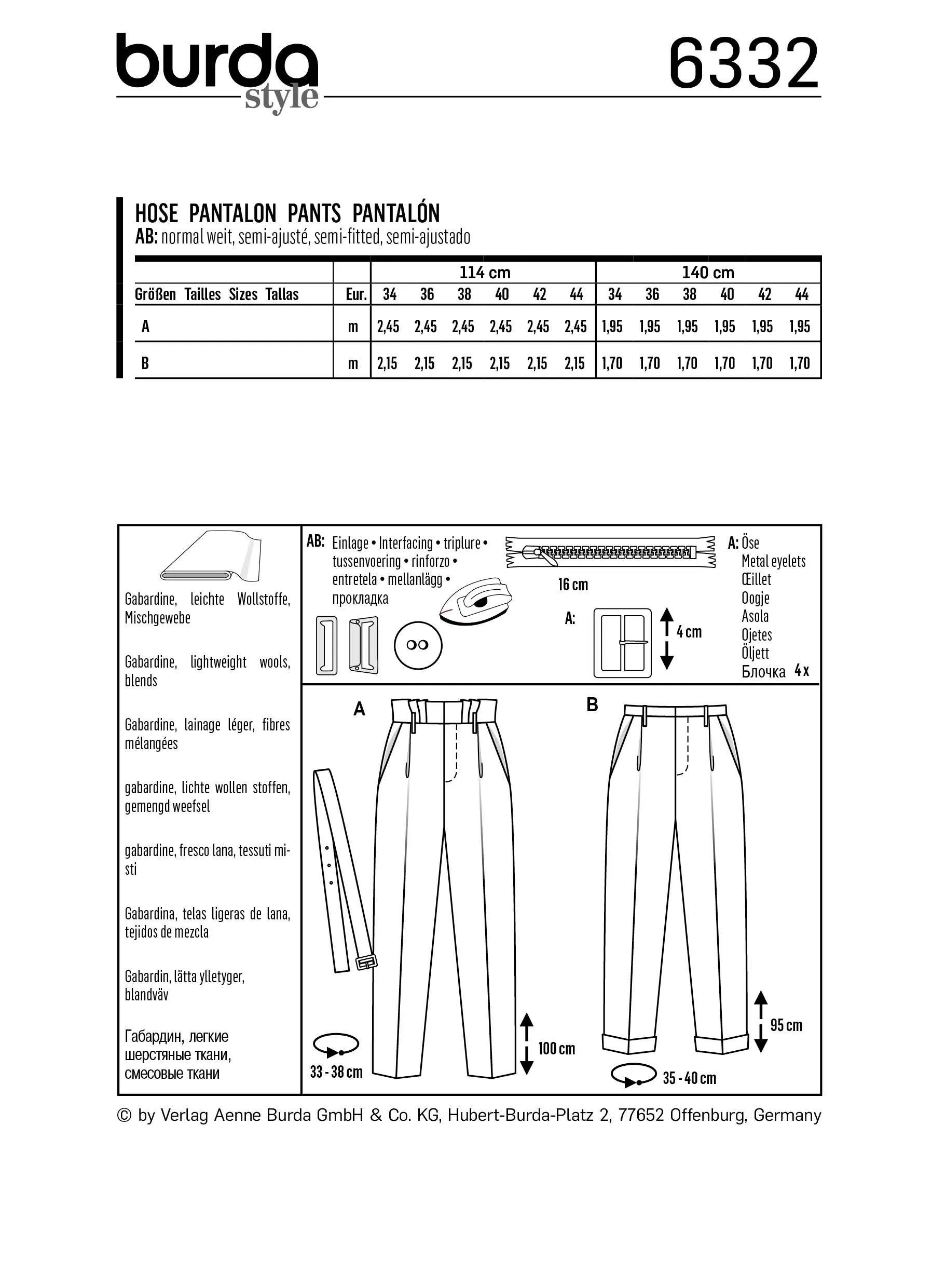 BD6332 Highwaisted pants sewing pattern