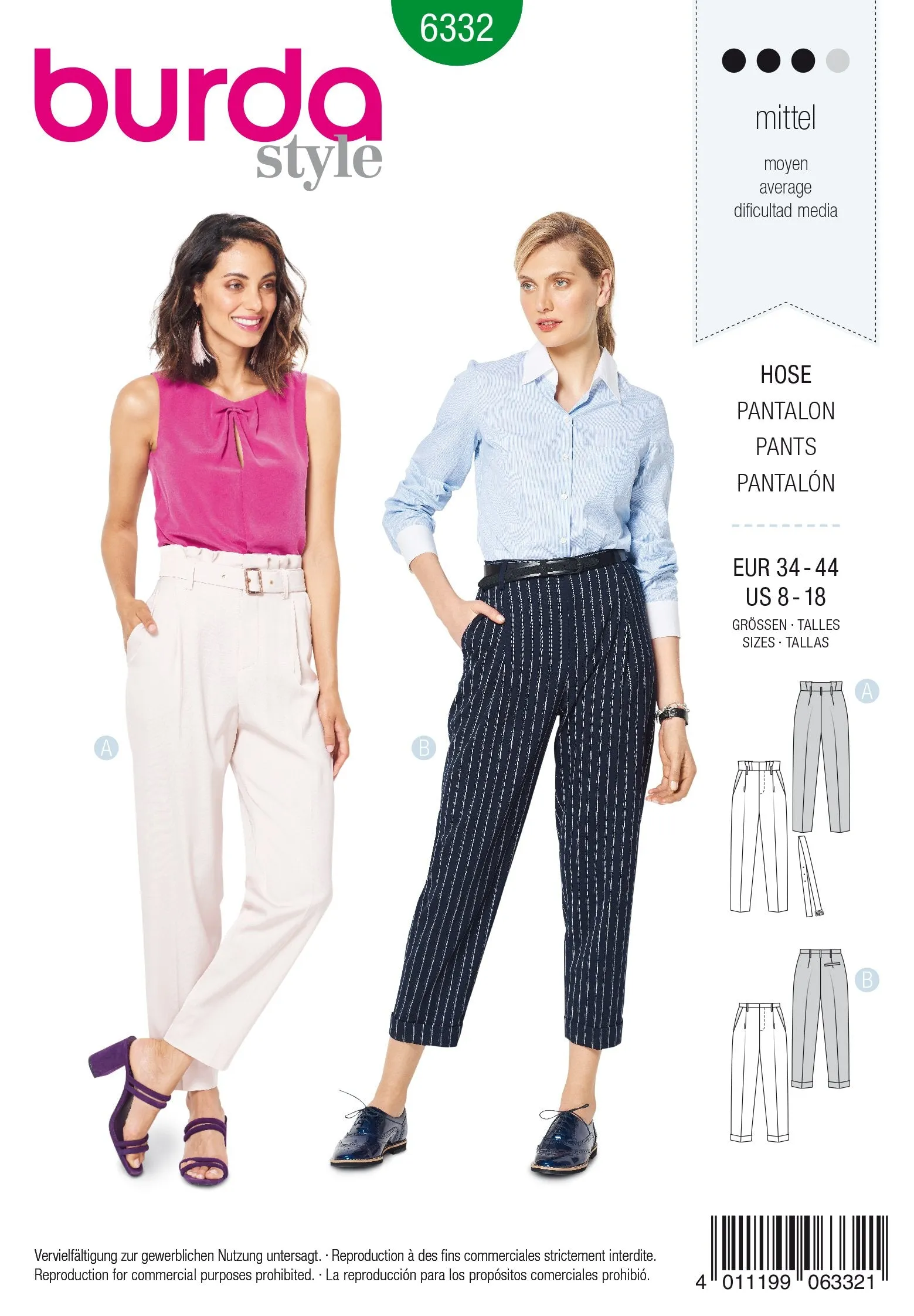 BD6332 Highwaisted pants sewing pattern