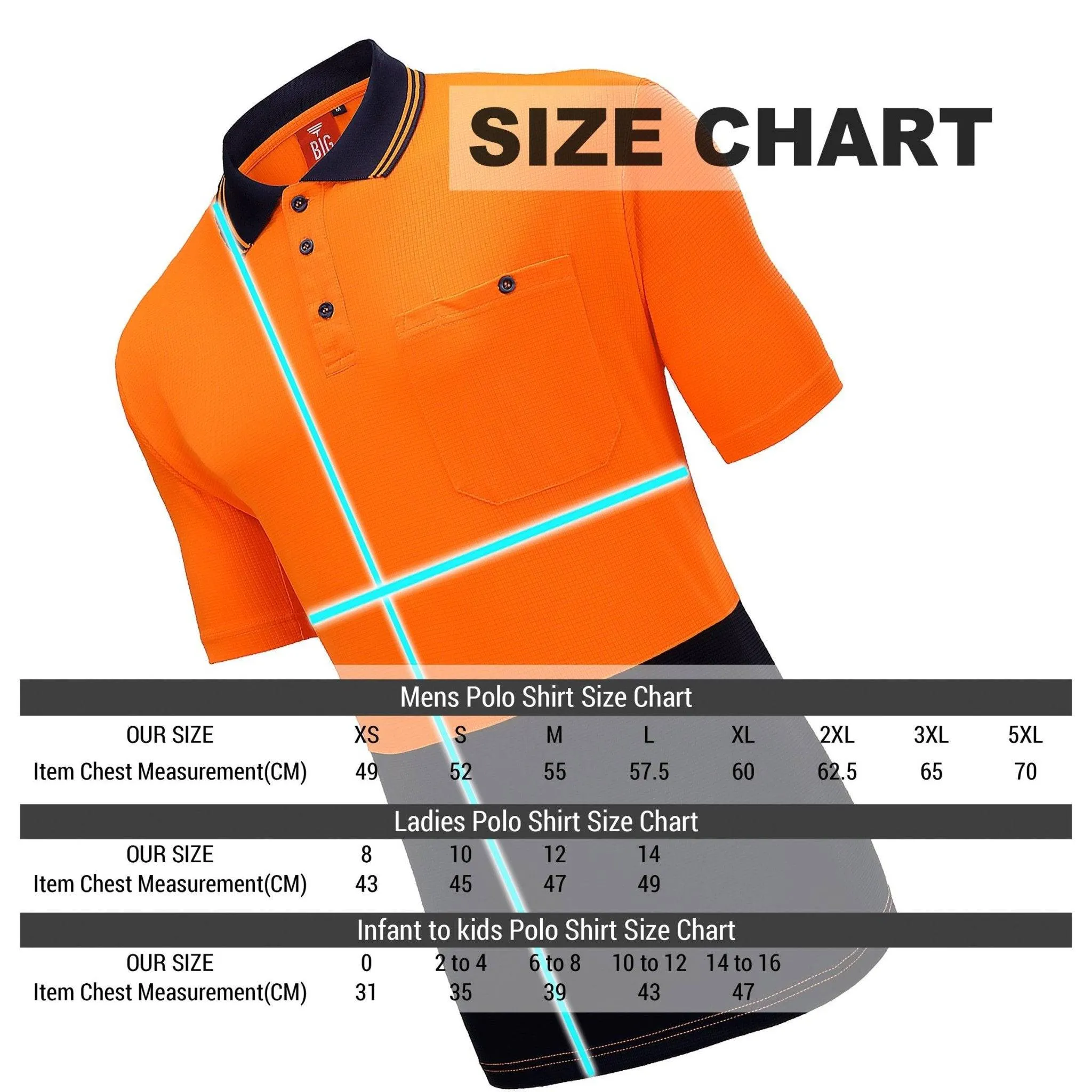 Big Bee Kids Hi Vis Polo Shirts, Pink Orange Yellow