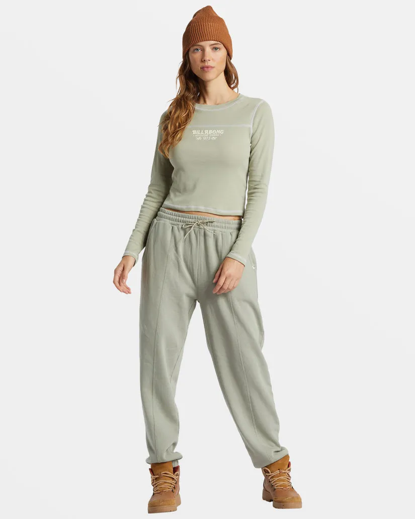 Billabong Hike Date Elastic Waist Pants - SEAGRASS