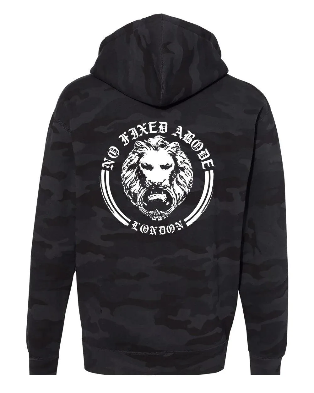 Black Camo Patch front NFA Lion Back Heavy Hoodie