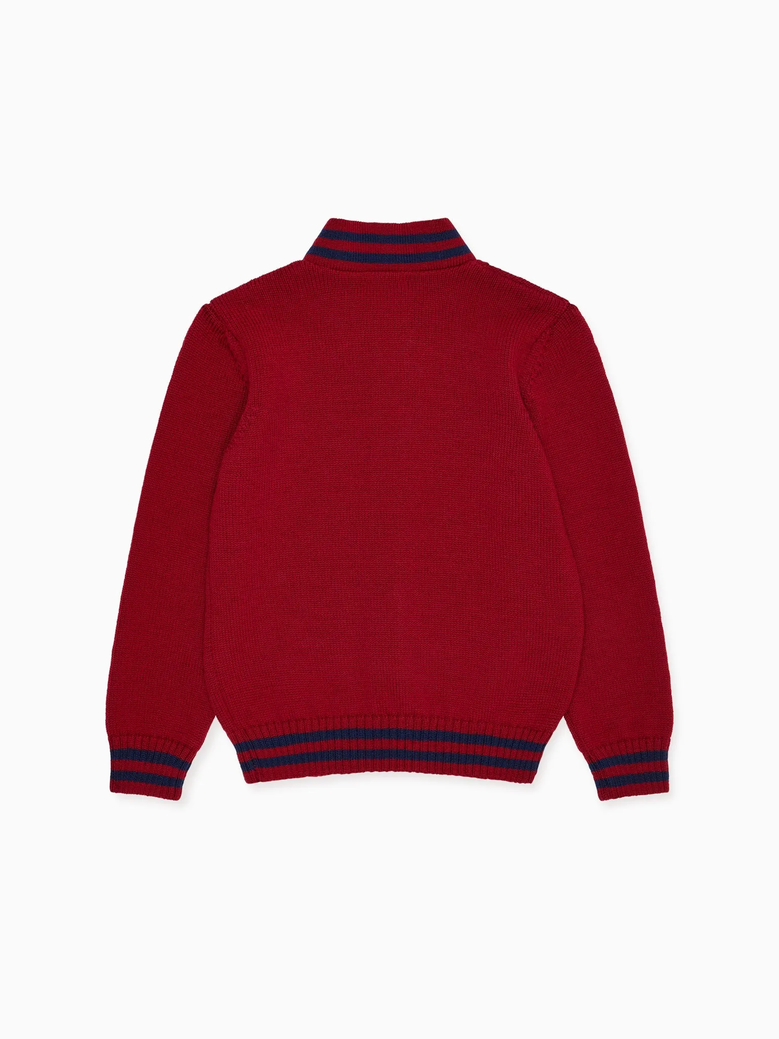 Burgundy Jules Merino Kids Cardigan