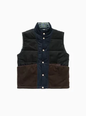 Cord Padded Vest Black