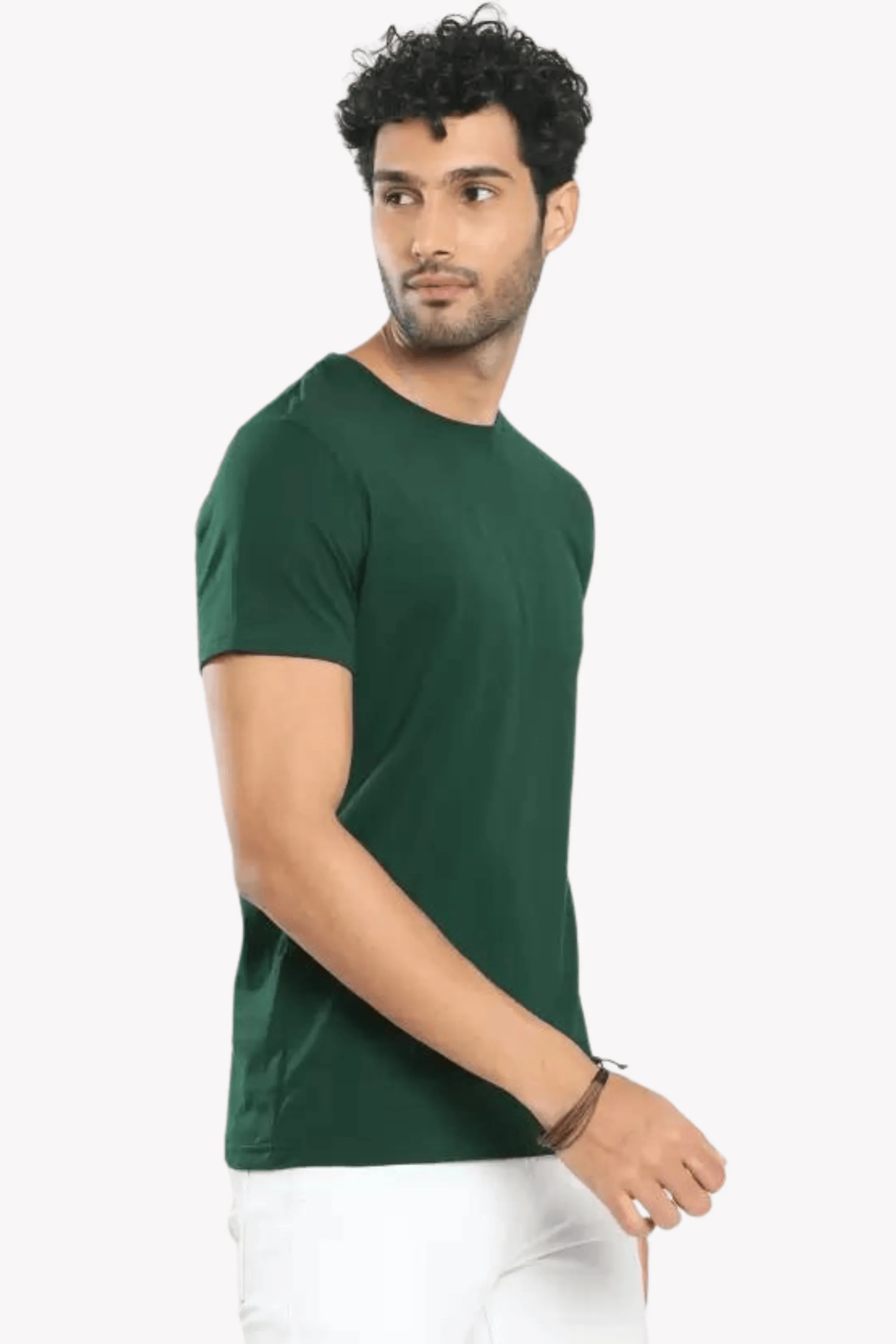 Cotton Short Sleeve T-Shirt (Stretchable) Green