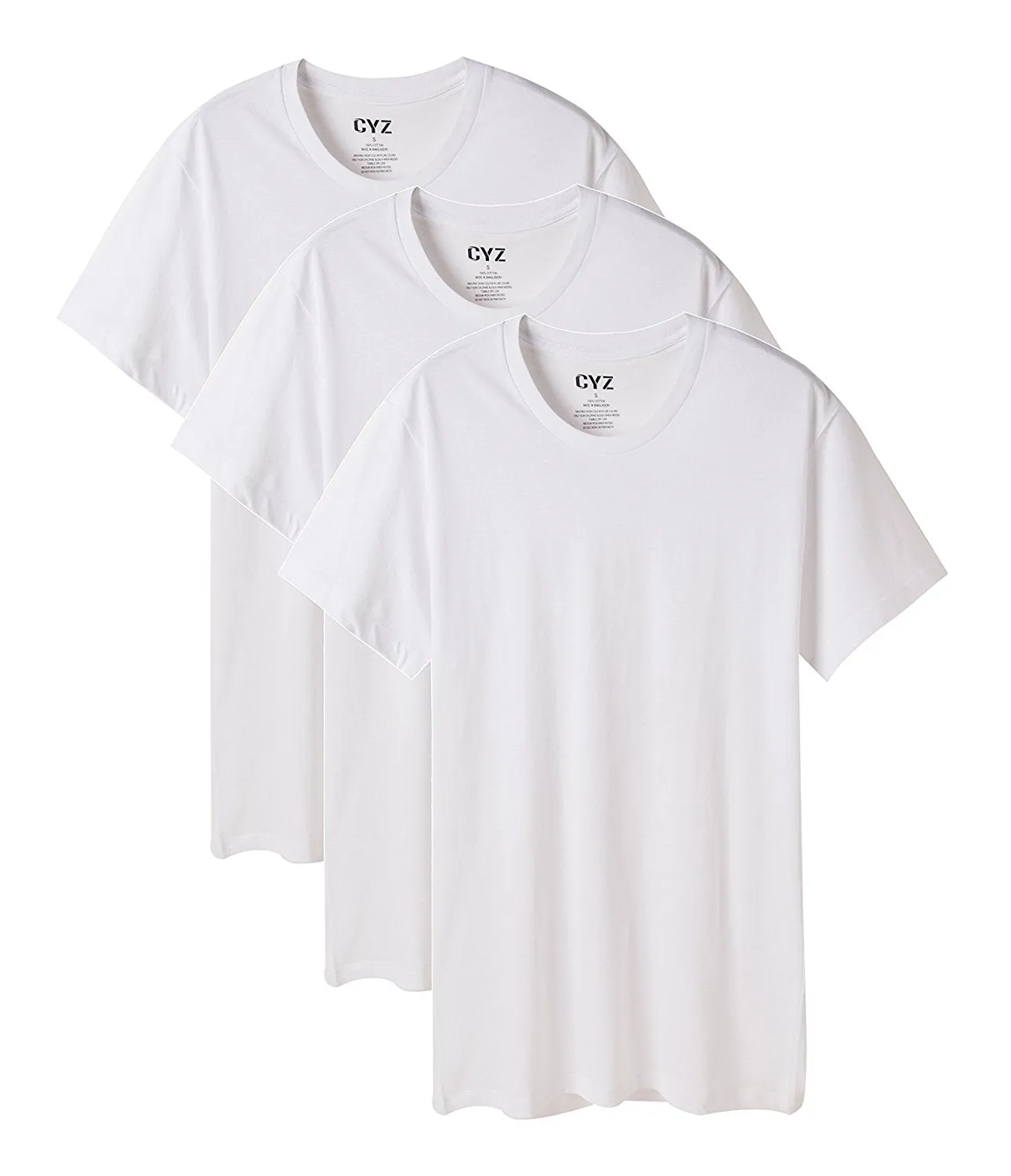 CYZ Men's 3-PK 100% Cotton Crew Neck T-Shirt