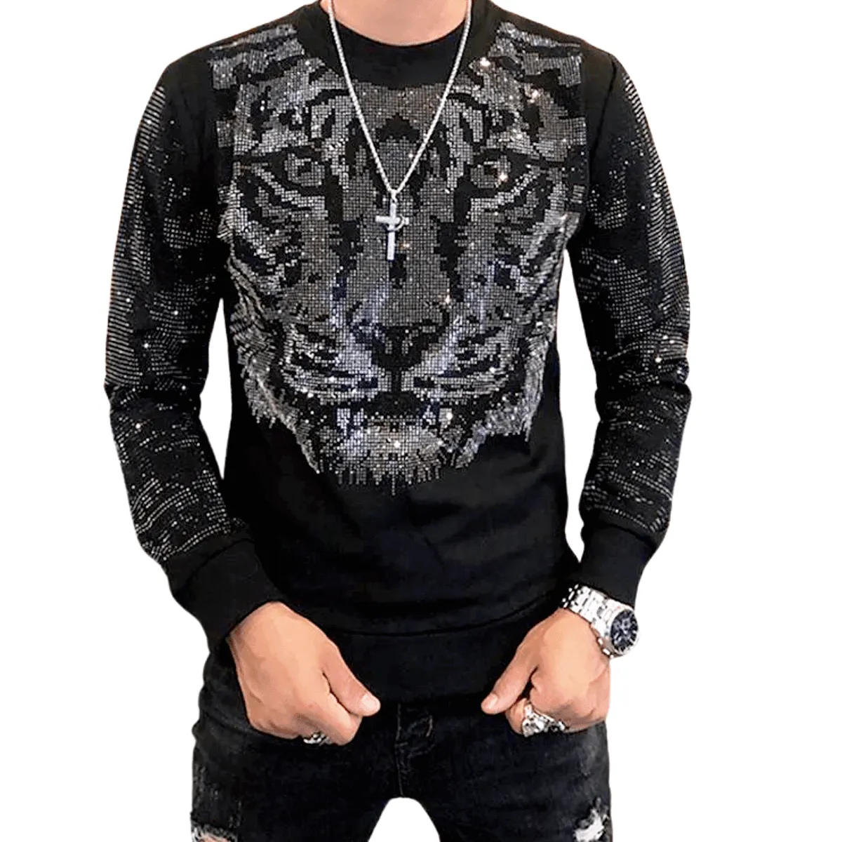 Diamond Long Sleeve Pullovers For Men