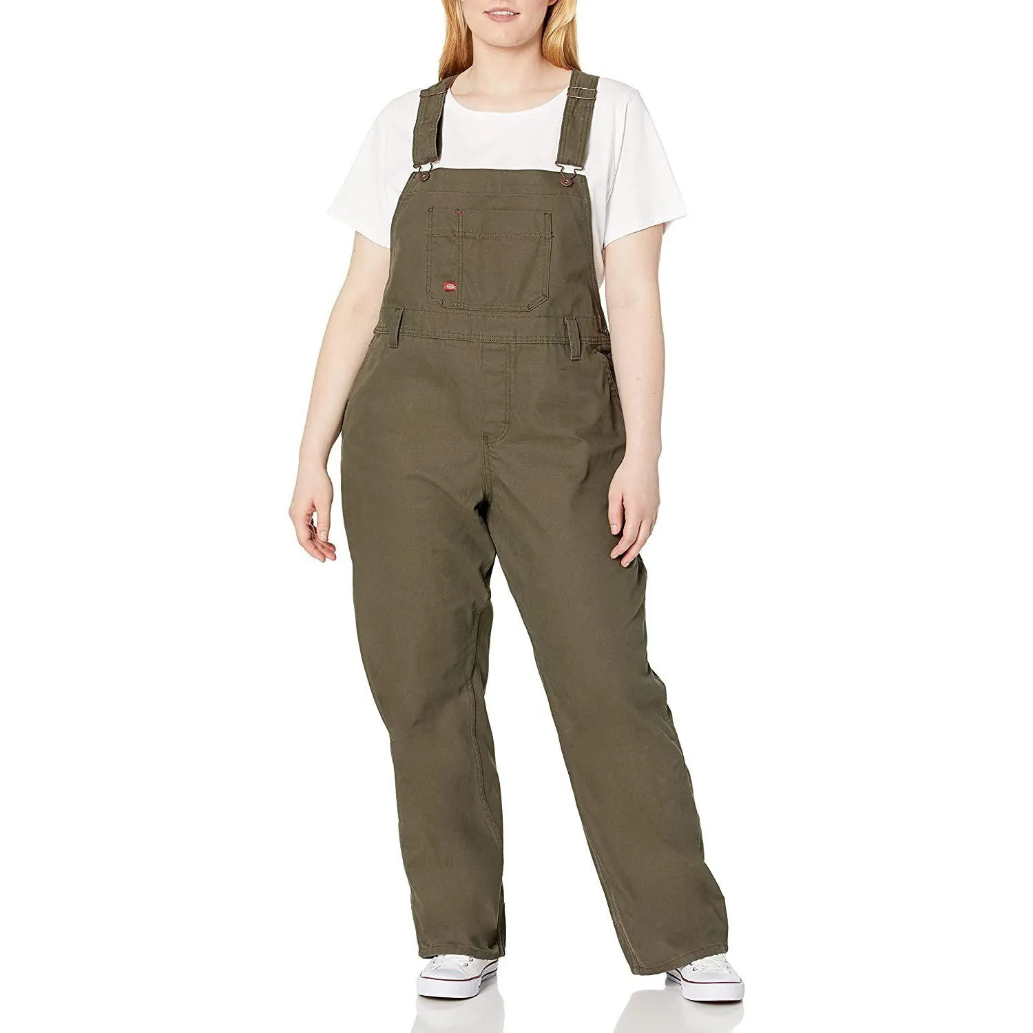 Dickies Women's Plus Relaxed Fit Straight Leg Bib Overalls