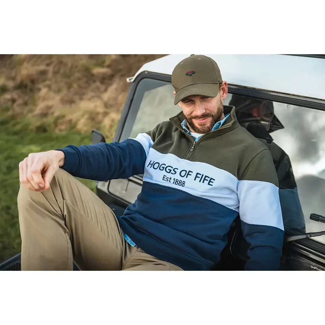 Dumfries 1888 Gents 1/4 Zip Sweatshirt - Forest/White by Hoggs of Fife