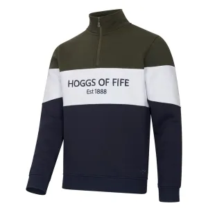 Dumfries 1888 Gents 1/4 Zip Sweatshirt - Forest/White by Hoggs of Fife