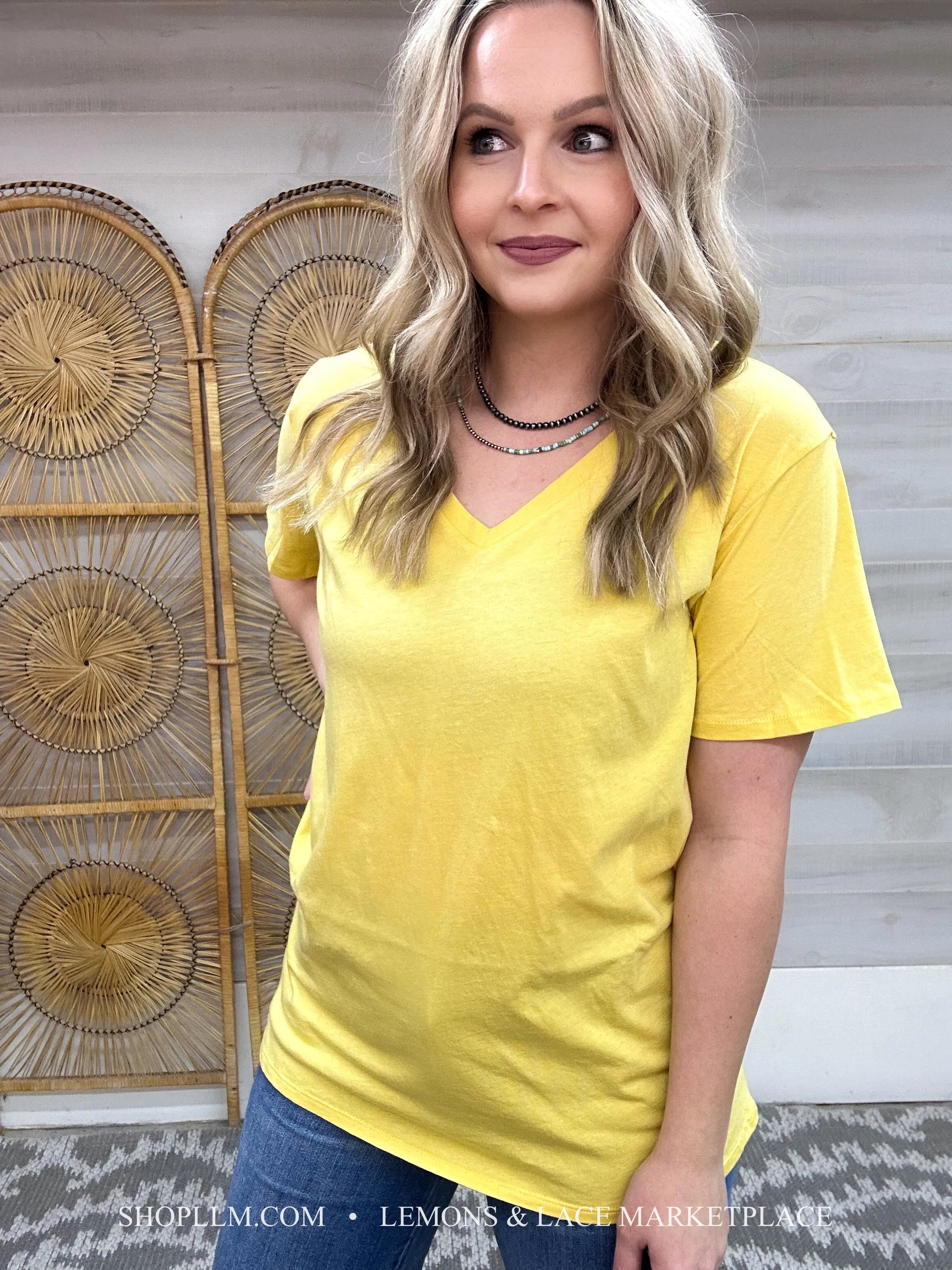 Dusty Banana Better Than Basic Boyfriend Tee V-Neck