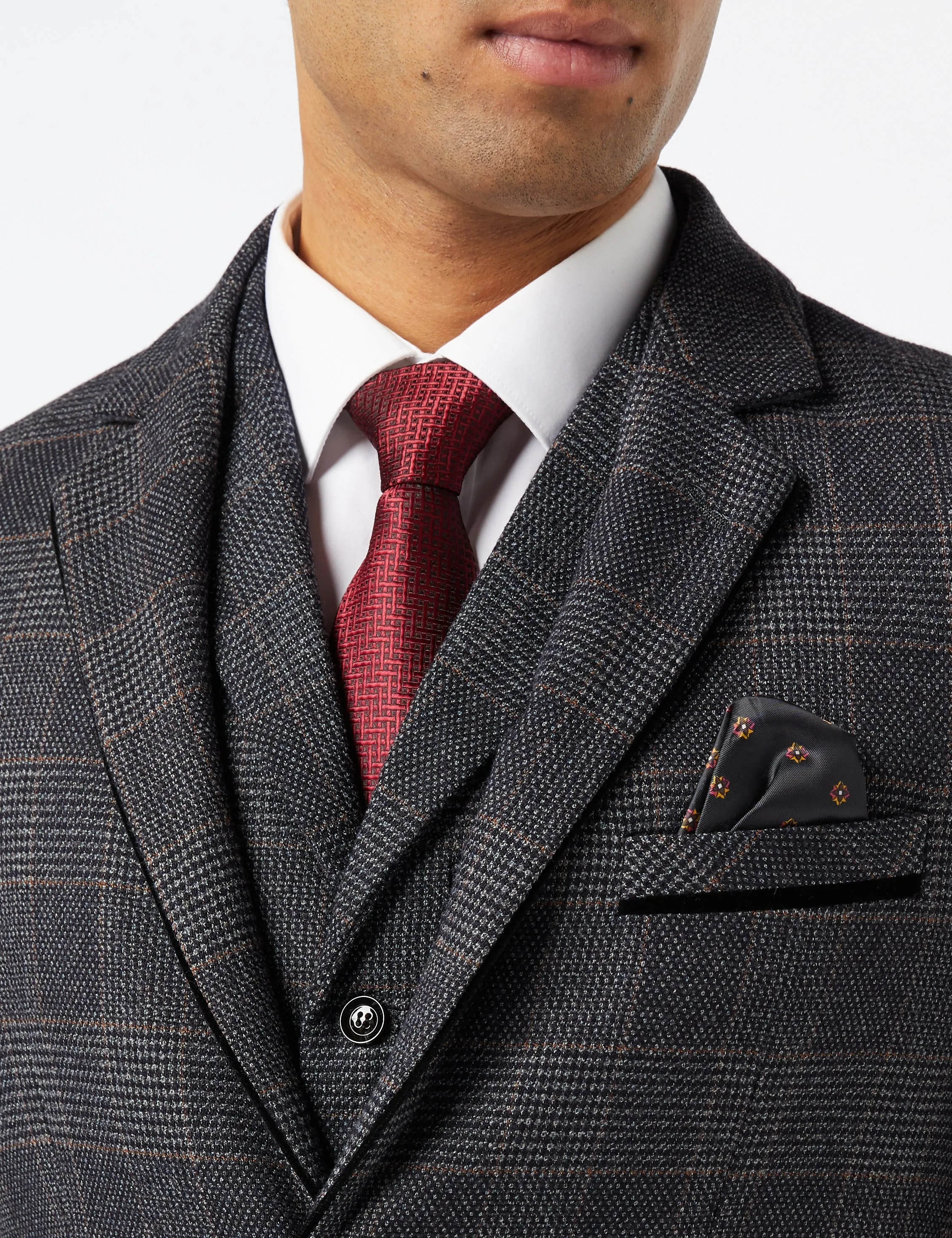 ETHAN - GREY TWEED CHECK SUIT