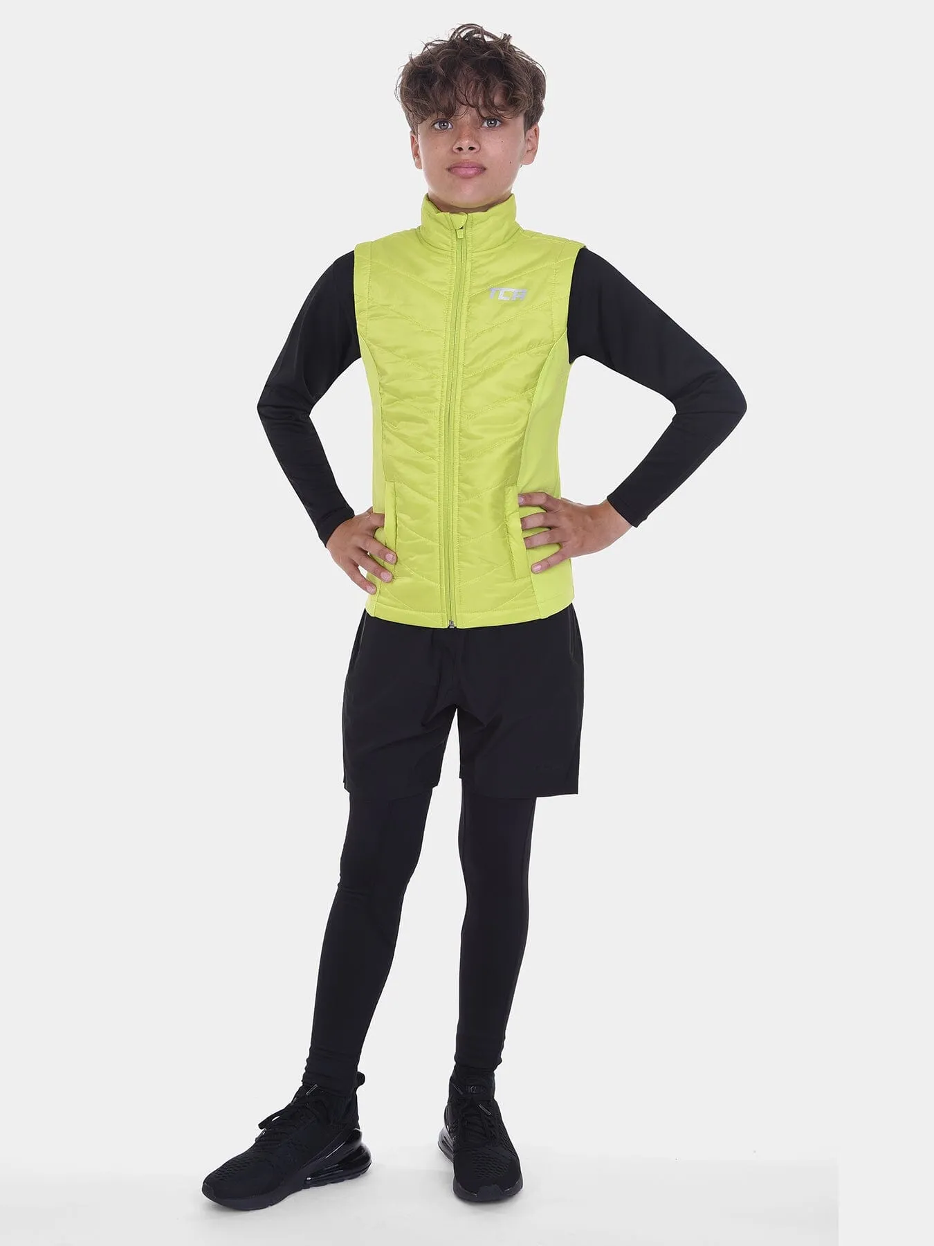 Excel Padded Running Gilet For Boys With Zip Pockets & Reflective Strips