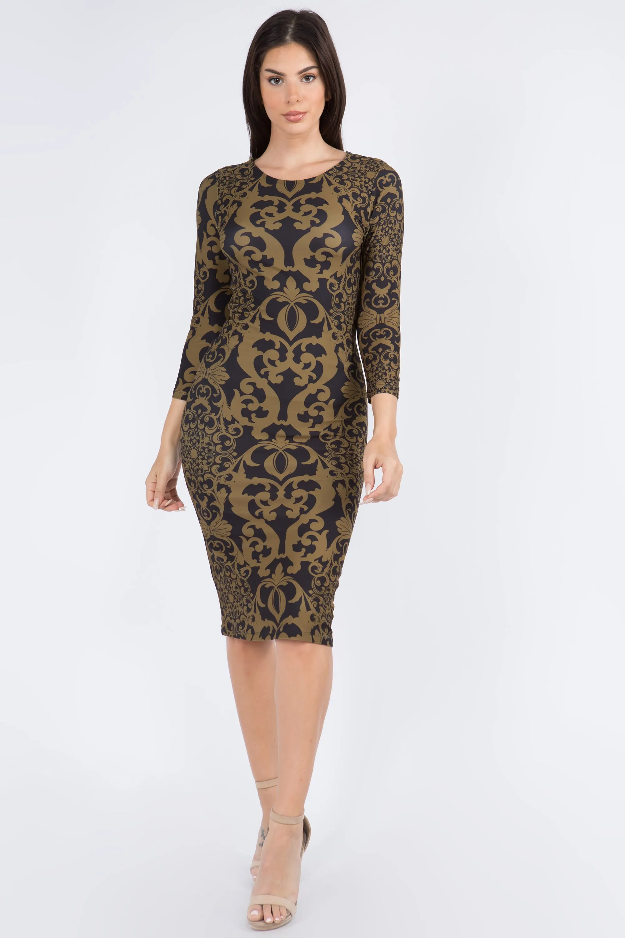 Filigree Midi Bodycon Dress