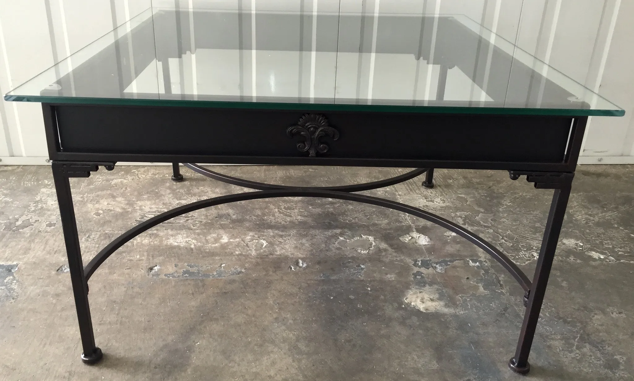 French Country Villa Coffee Table Iron Fleur De Lys