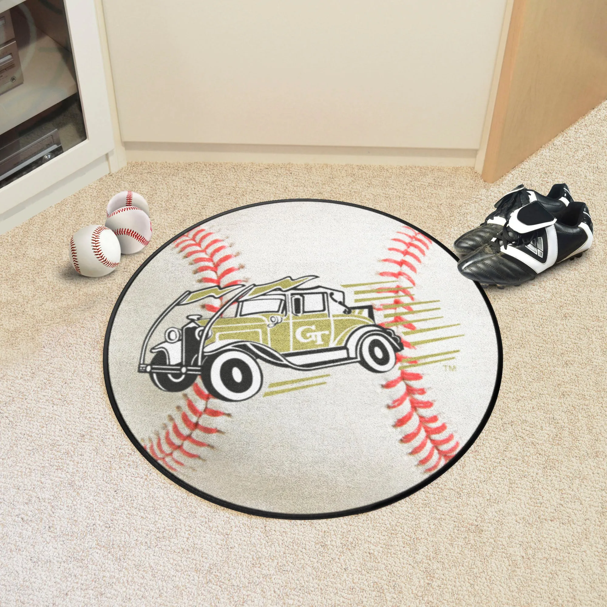 Georgia Tech Yellow Jackets Baseball Rug - 27in. Diameter