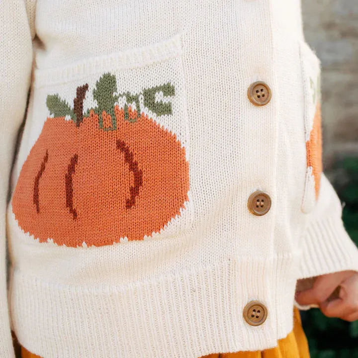 Girls Pocket Sweater - Pumpkin