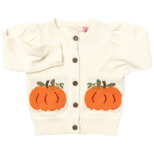 Girls Pocket Sweater - Pumpkin