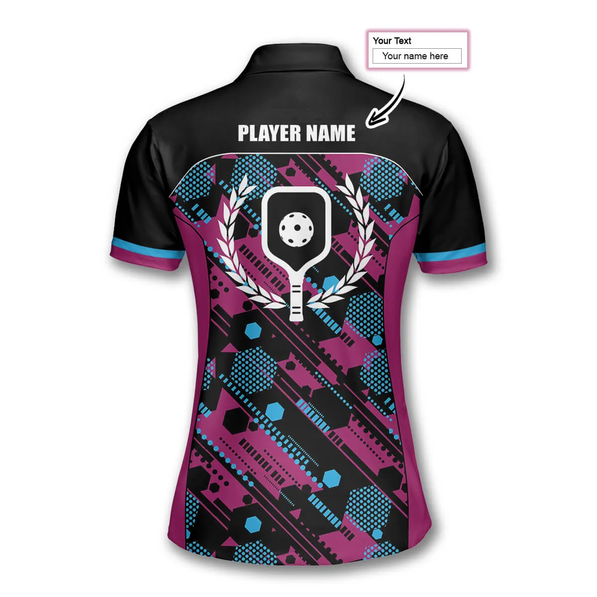 Hexagon Pattern Custom Pickleball Polo Shirts for Women