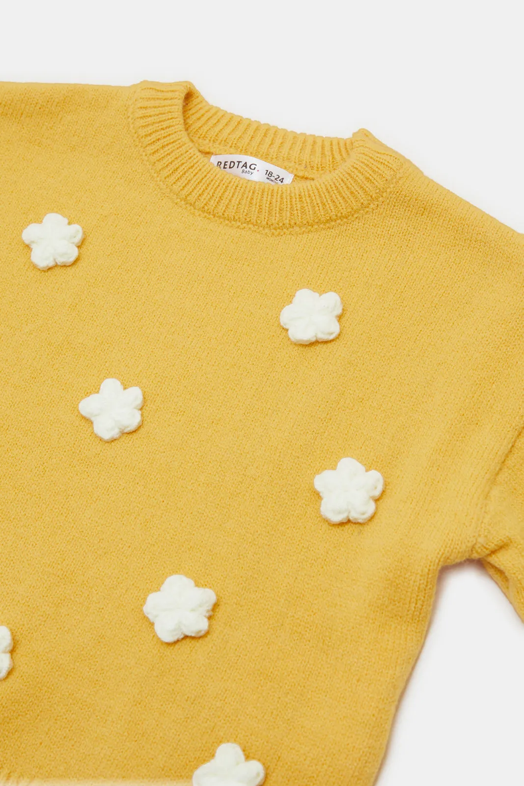 Infant Girls Mustard Flower Patches Pullover