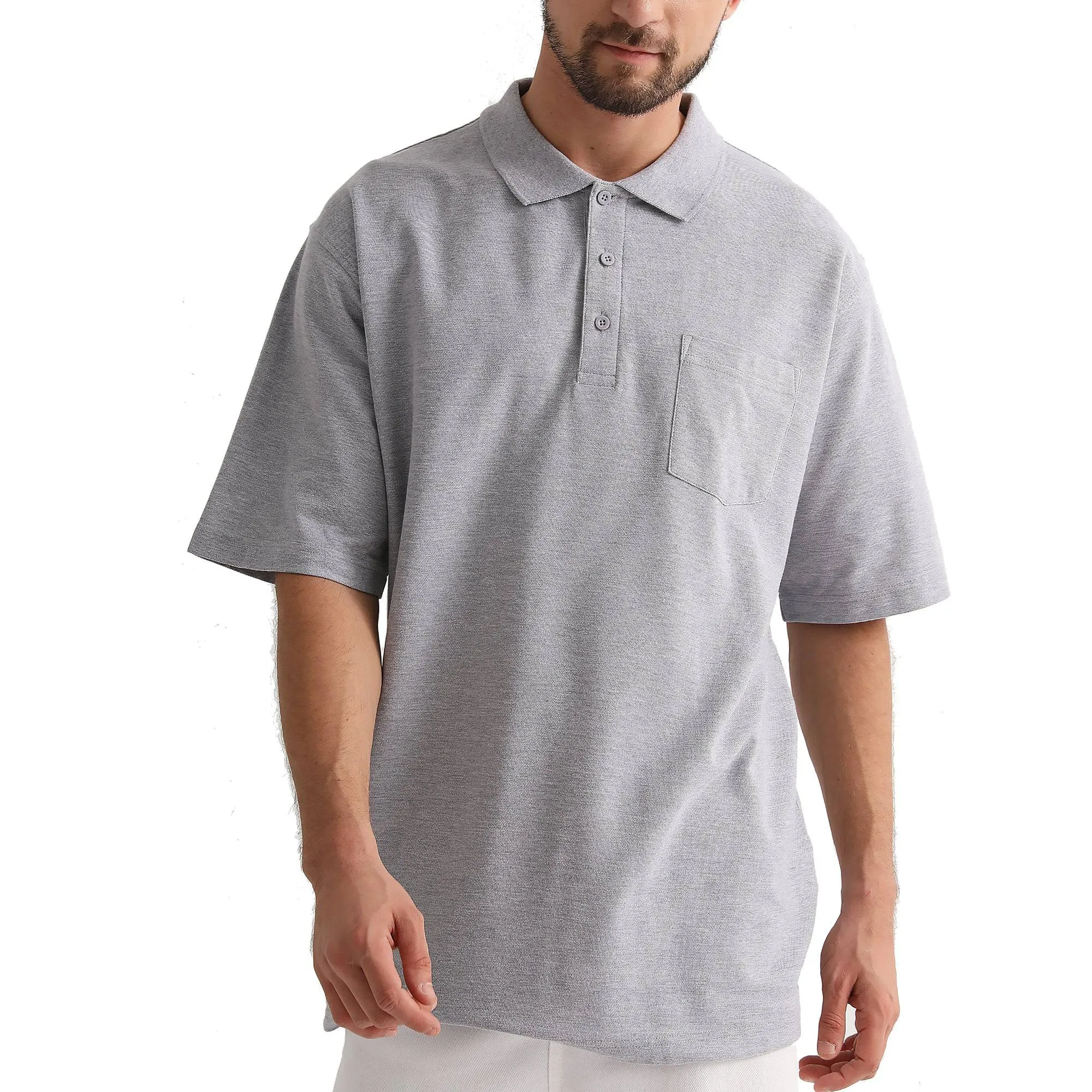 ISUSI Everyday Mens Polo Shirts, Cotton, Pocket, UPF 30 