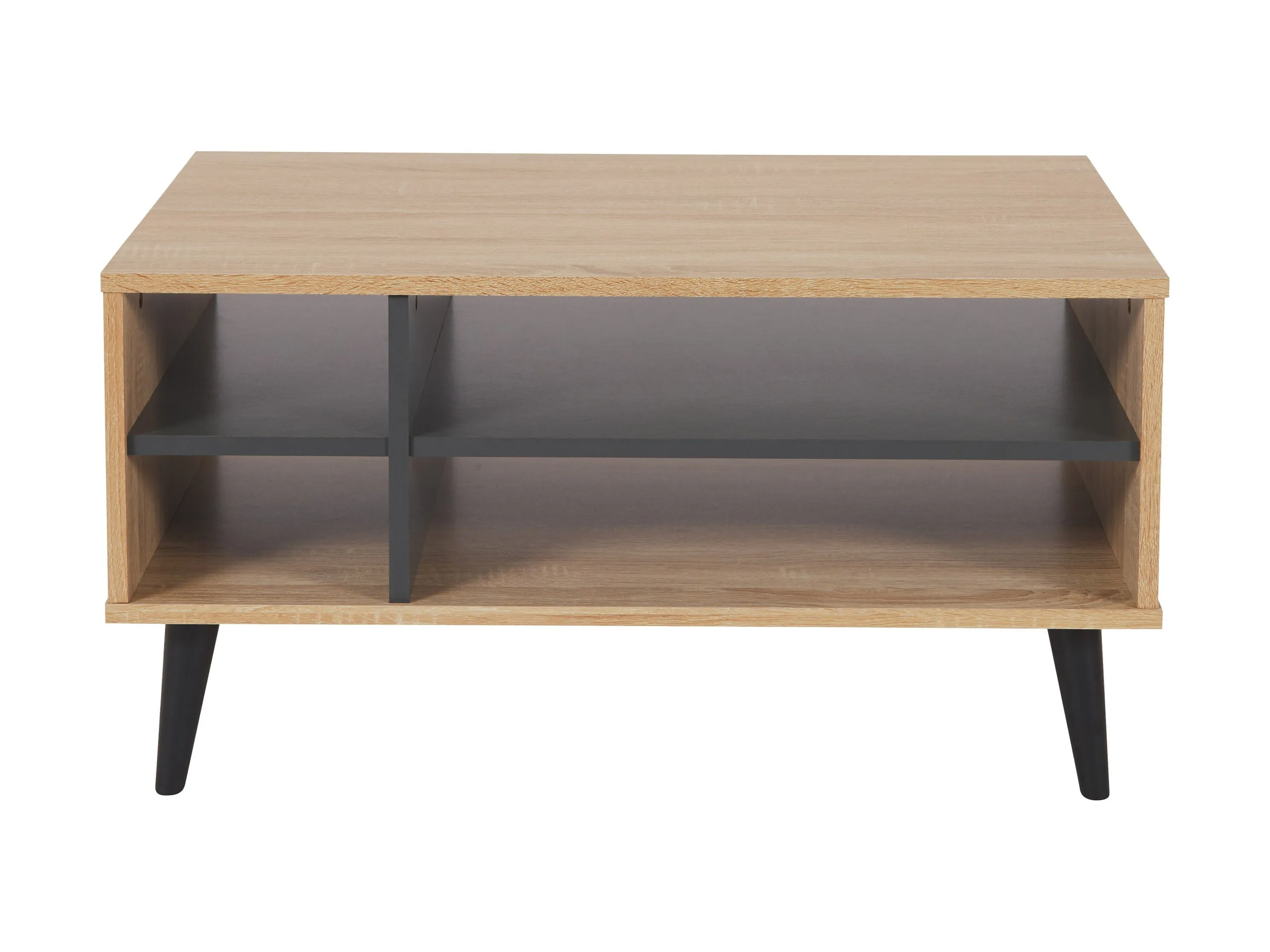 Light Wood Rectangle Coffee Table with Storage