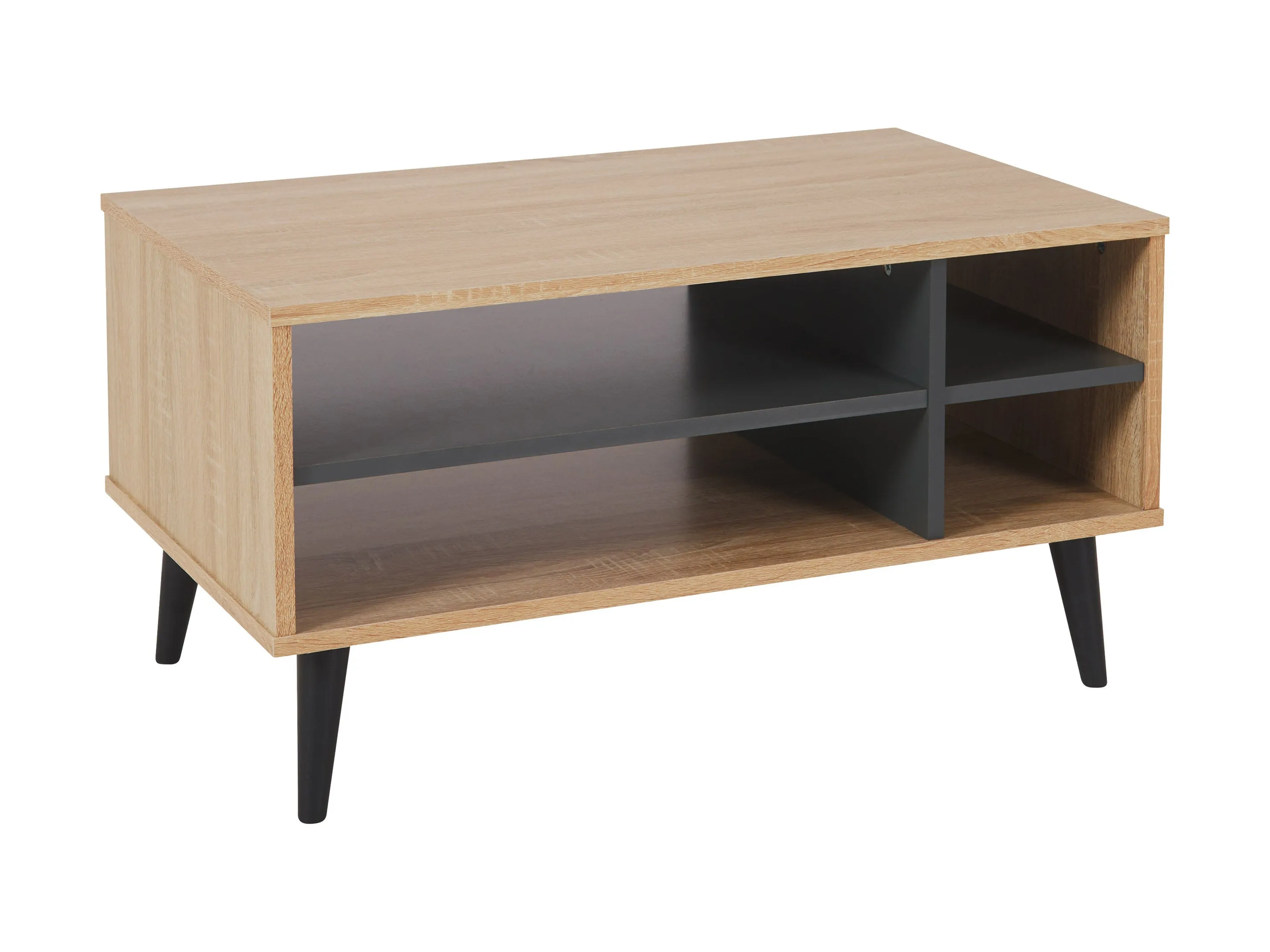 Light Wood Rectangle Coffee Table with Storage