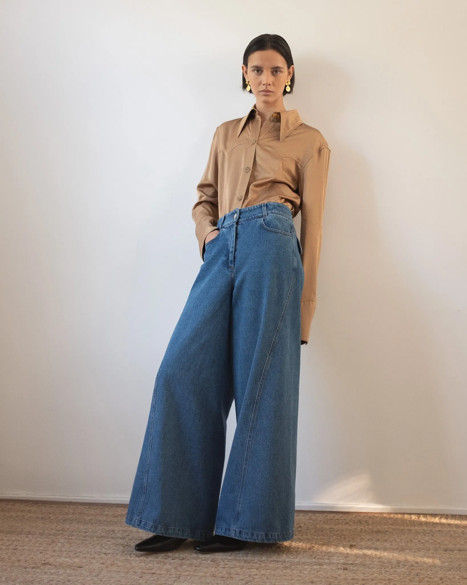 Linda Trousers Organic Cotton Denim Blue