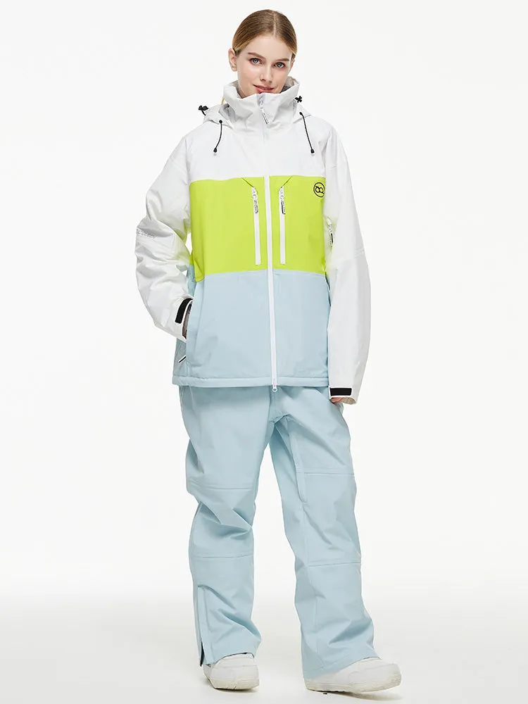 Men's Backcountry Mountain Windbreaker Thermal Snow Suits with Overalls Bibs