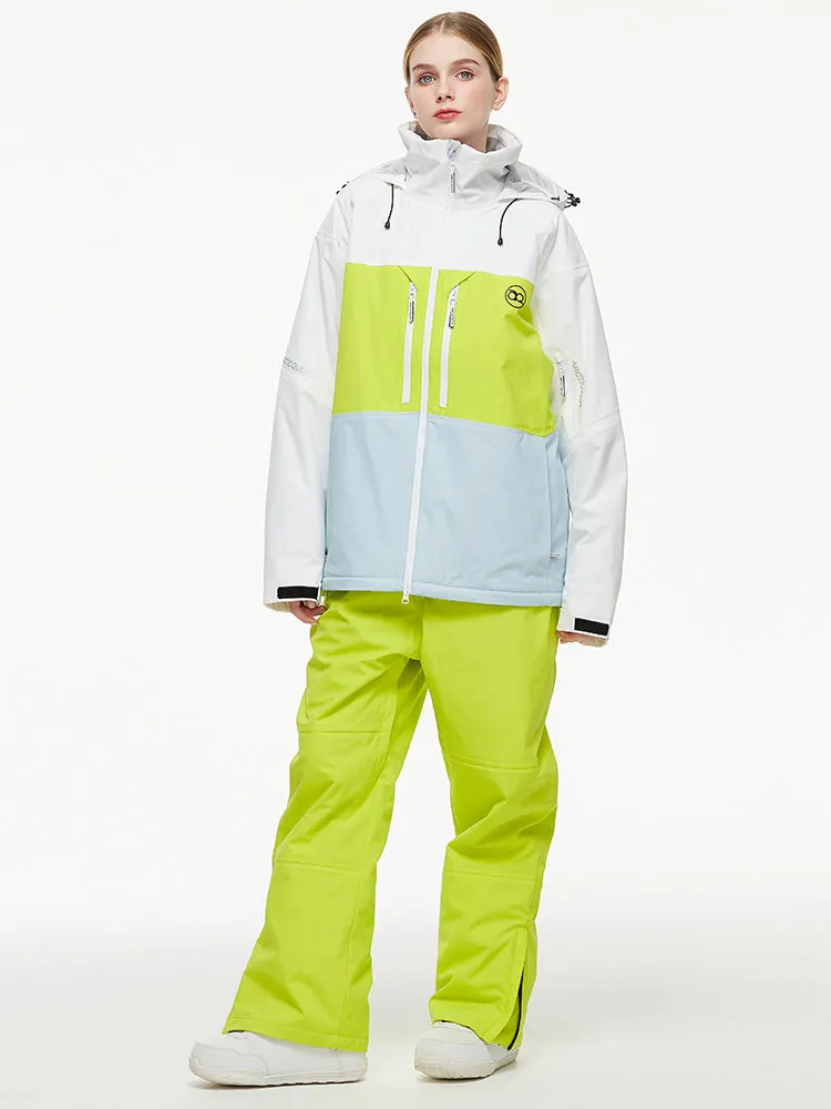 Men's Backcountry Mountain Windbreaker Thermal Snow Suits with Overalls Bibs