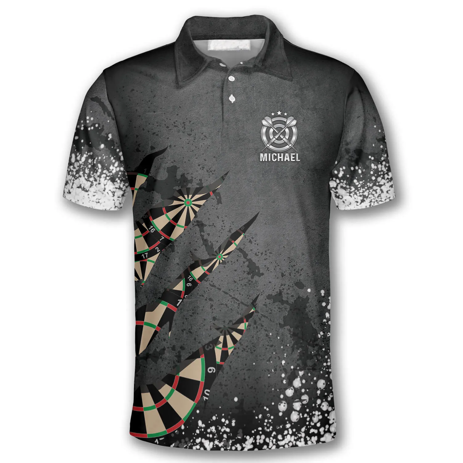 Personalized Darts Paint Splash Custom Darts Polo Shirts Unisex, Gift for Dart Player