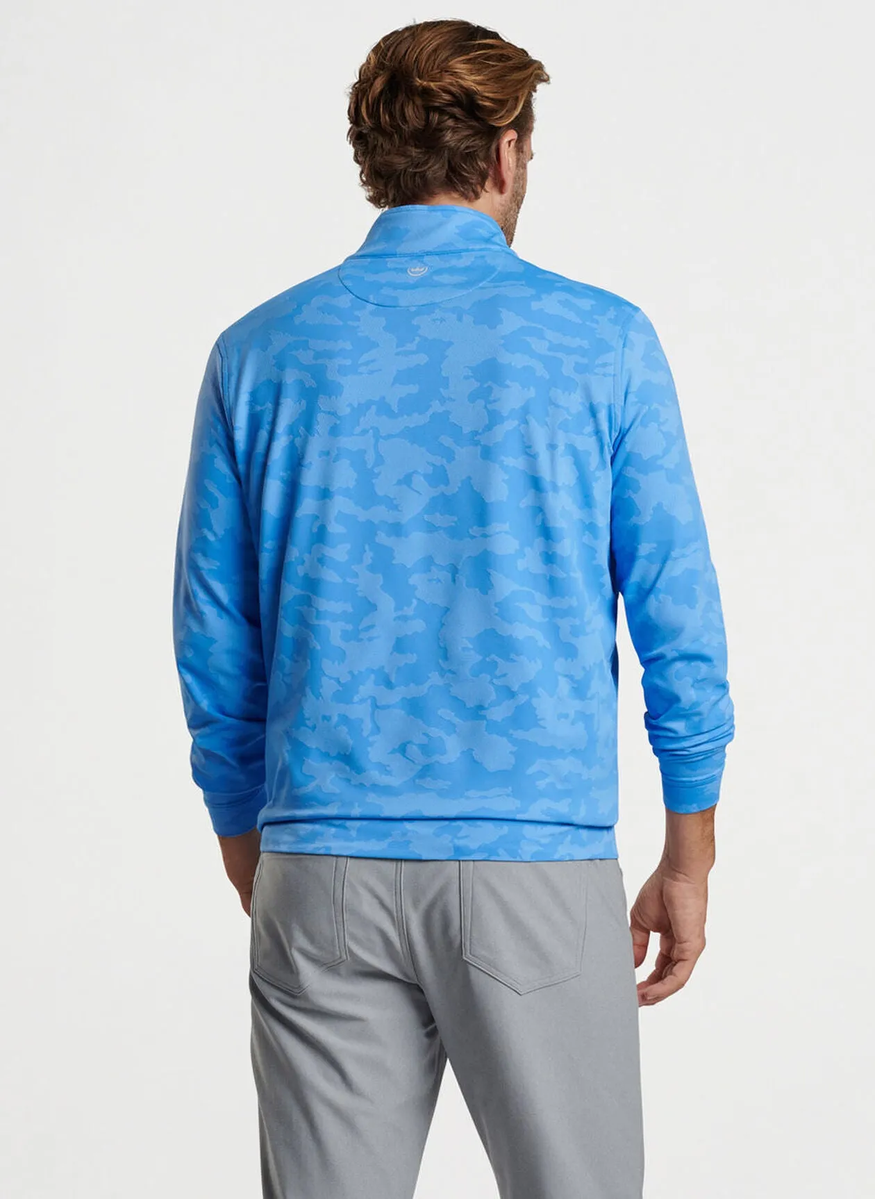 Perth Camo Performance Quarter-Zip in Liberty Blue by Peter Millar