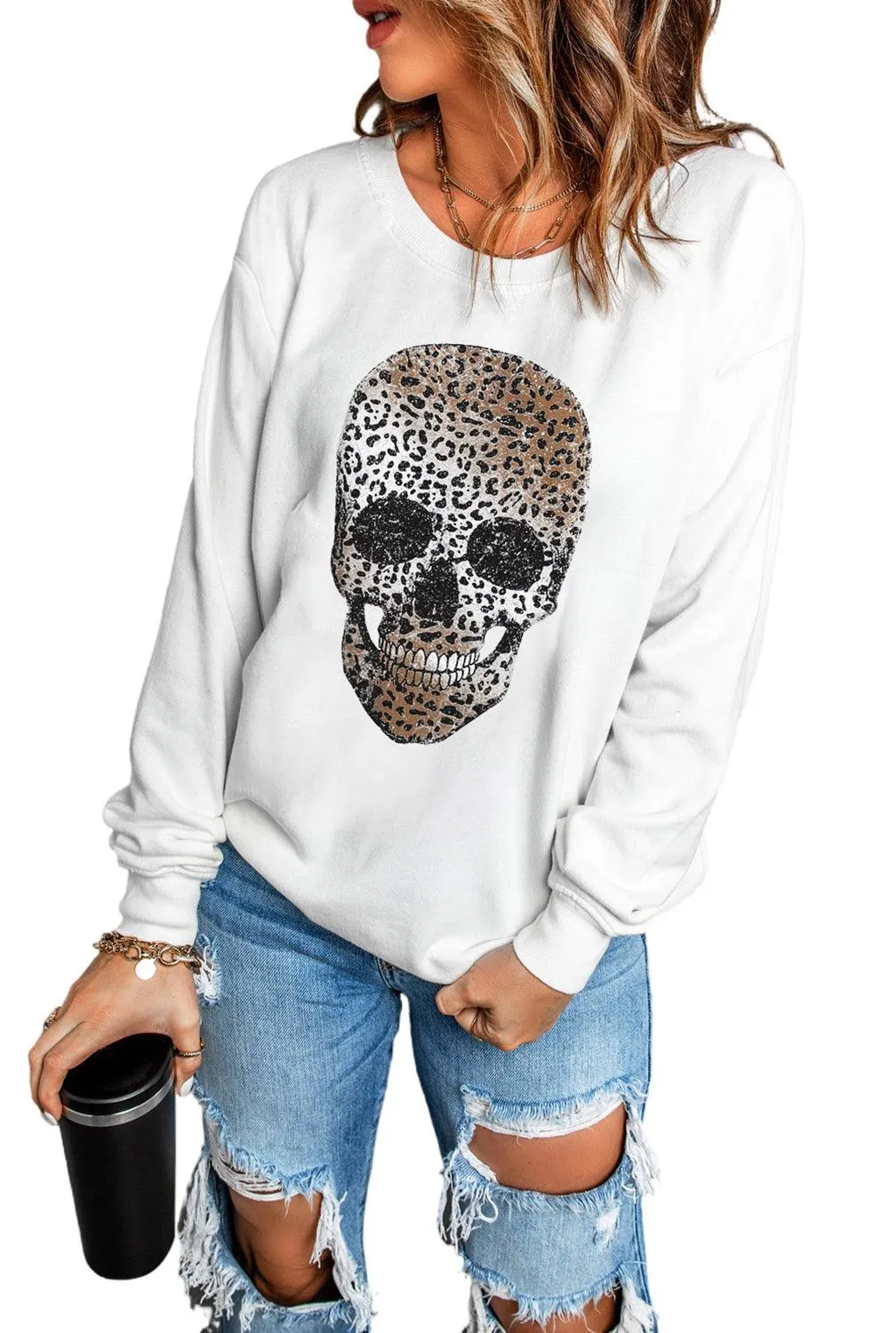 Plain Crew Neck Pullover Sweatshirt