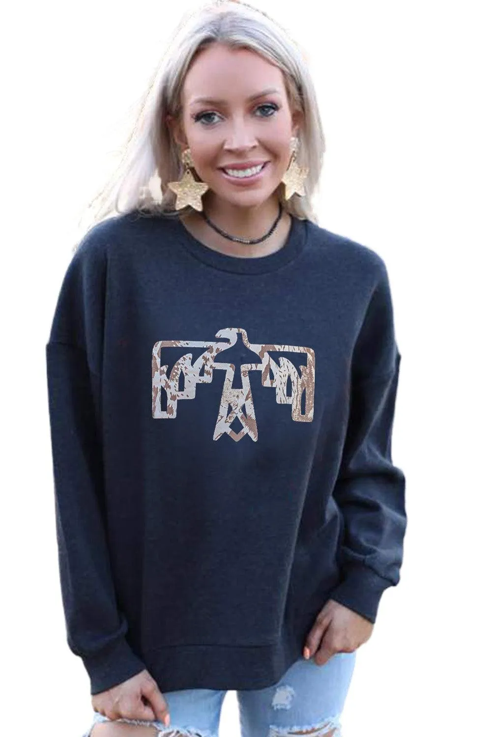 Plain Crew Neck Pullover Sweatshirt