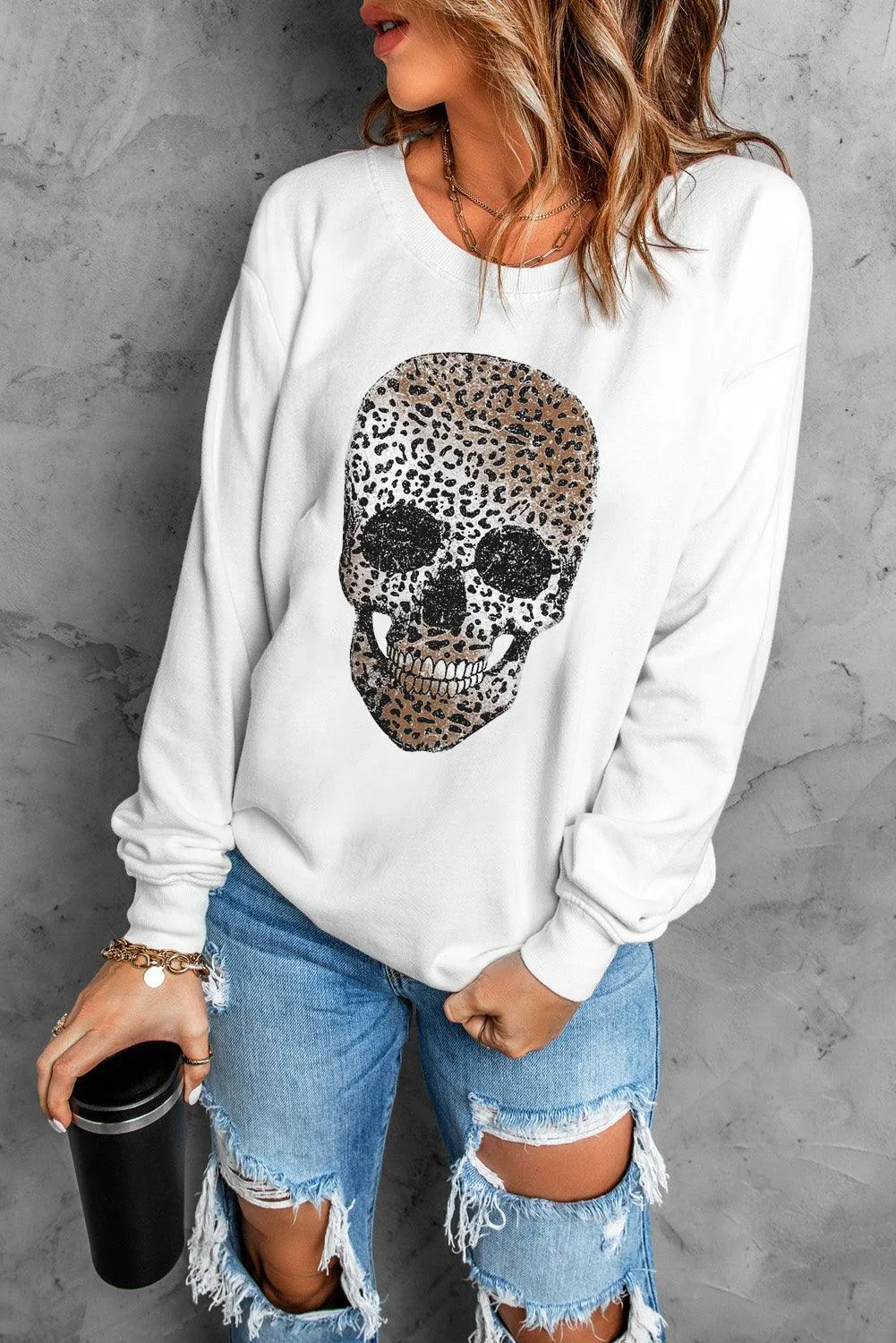 Plain Crew Neck Pullover Sweatshirt