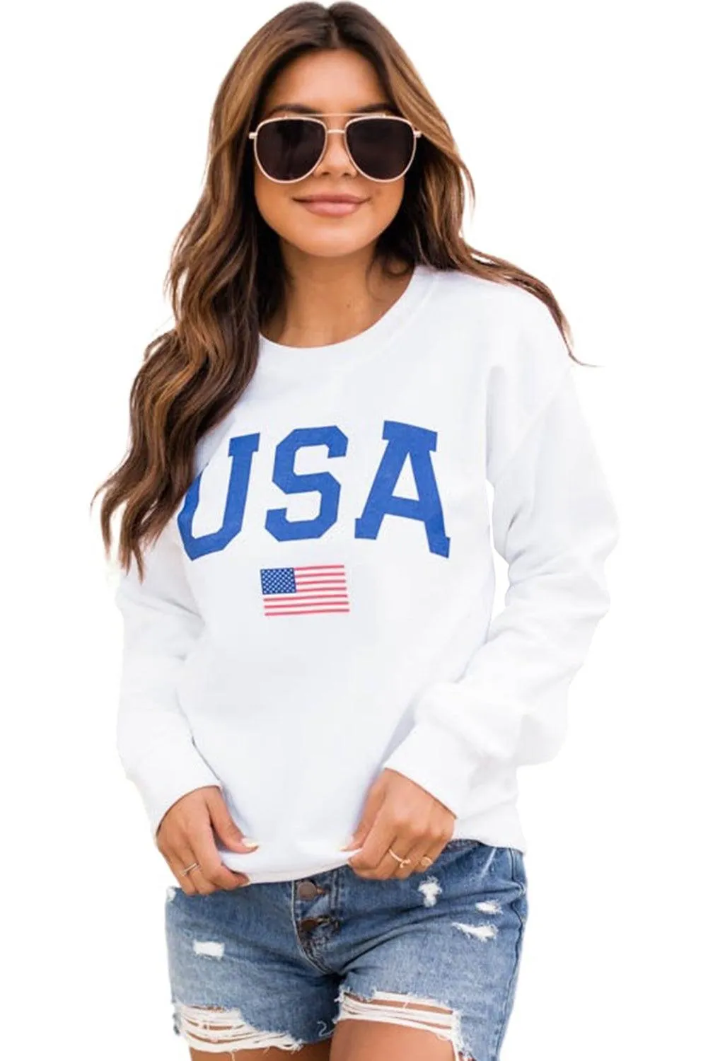 Plain Crew Neck Pullover Sweatshirt