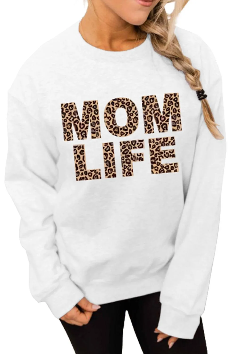 Plain Crew Neck Pullover Sweatshirt