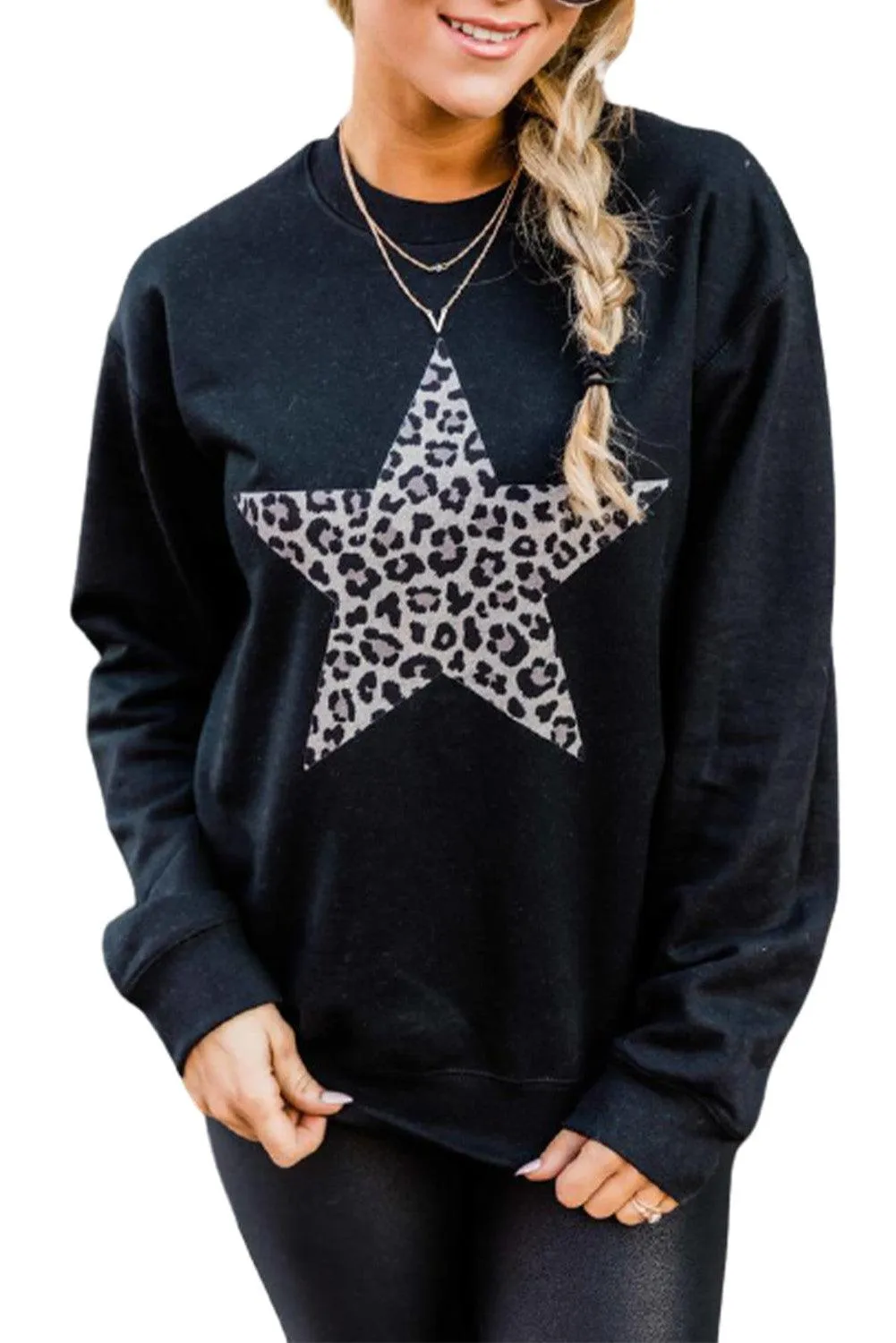 Plain Crew Neck Pullover Sweatshirt