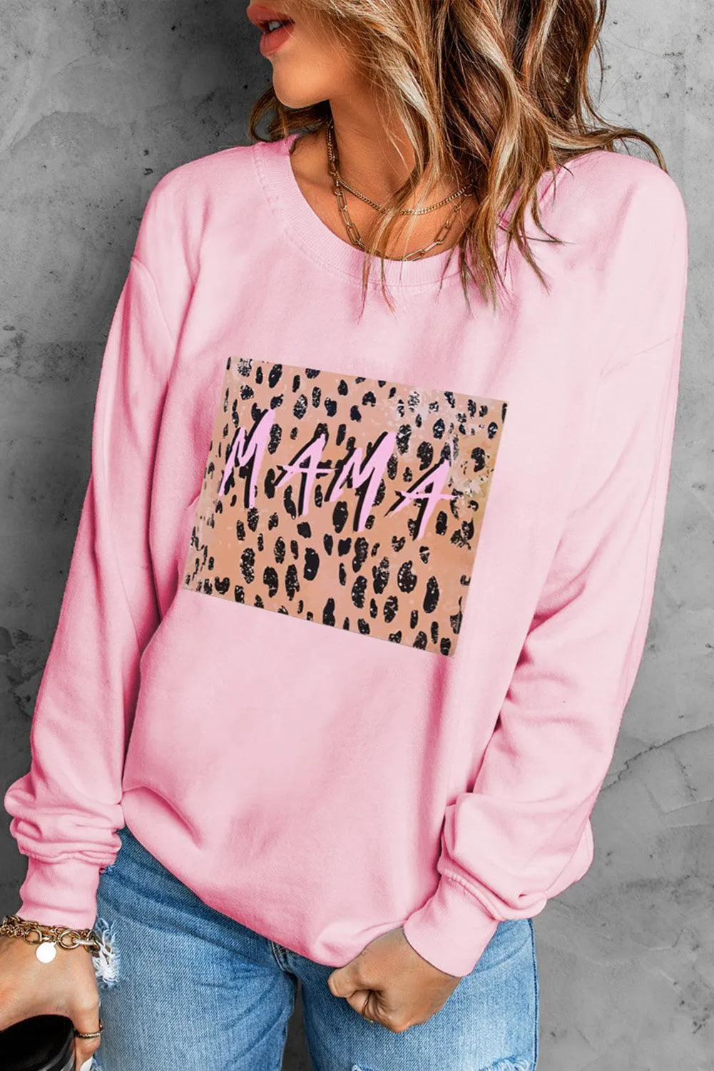 Plain Crew Neck Pullover Sweatshirt