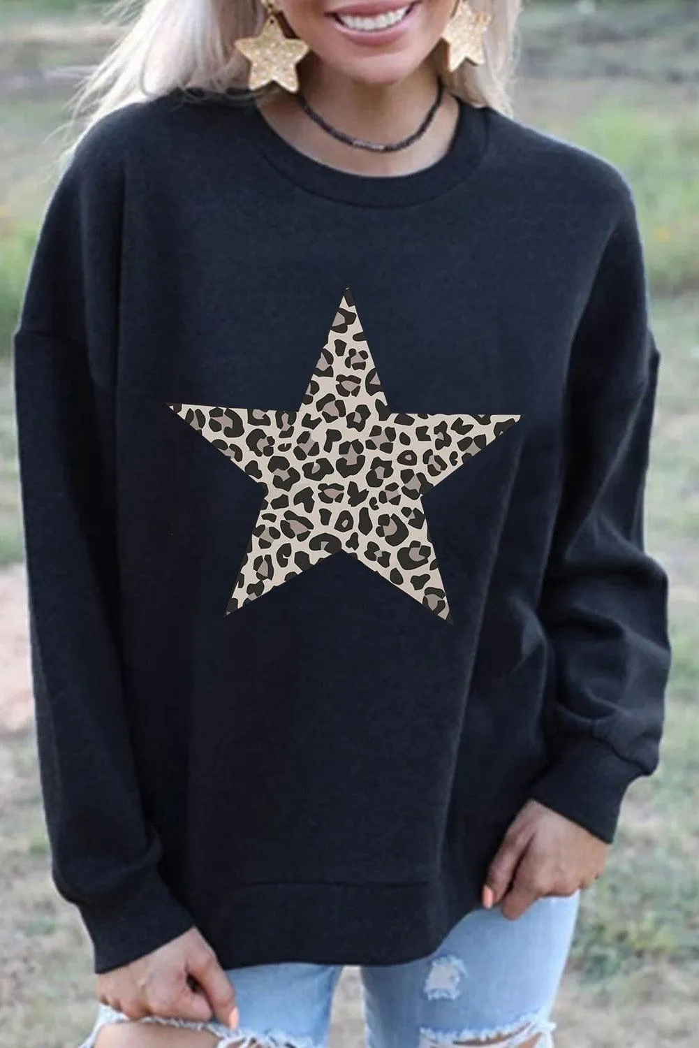 Plain Crew Neck Pullover Sweatshirt