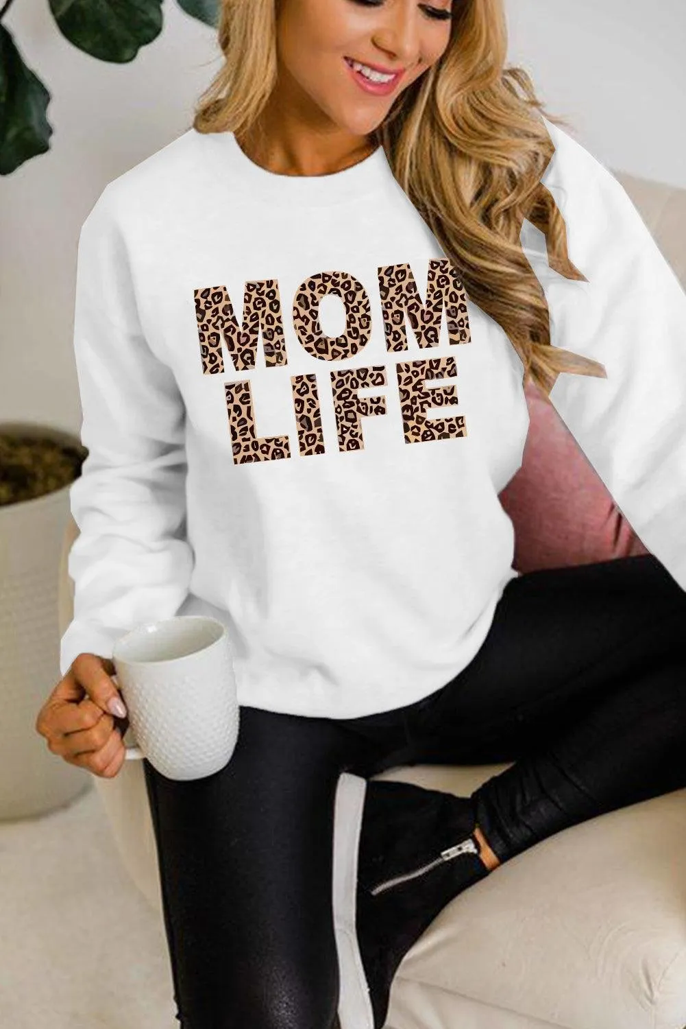 Plain Crew Neck Pullover Sweatshirt