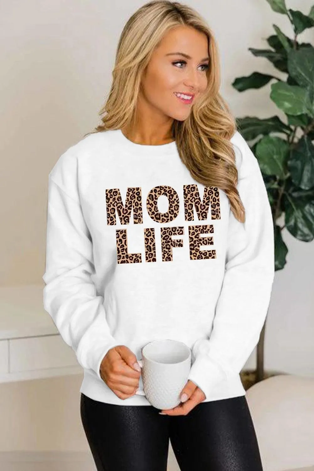 Plain Crew Neck Pullover Sweatshirt