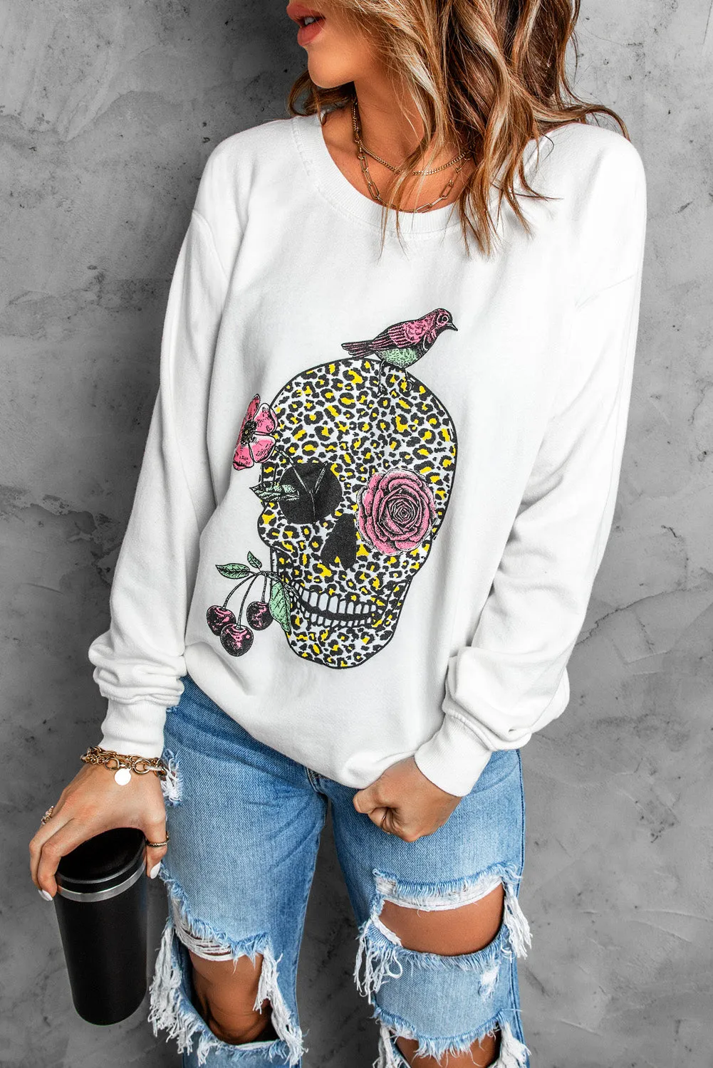 Plain Crew Neck Pullover Sweatshirt